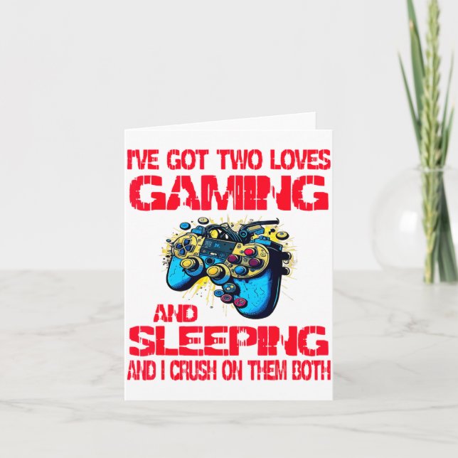 Gaming And Sleeng Gamer Valentines Day Boys Kids  Kort (Framsida)