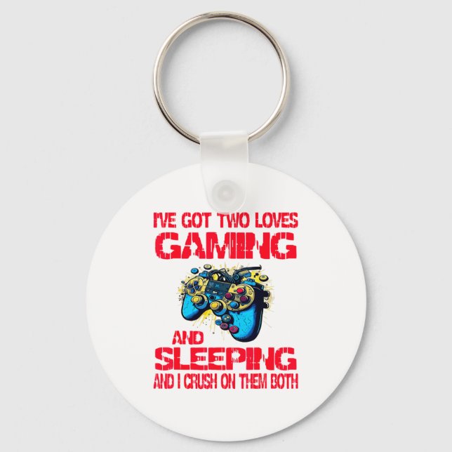Gaming And Sleeng Gamer Valentines Day Boys Kids  Nyckelring (Framsida)