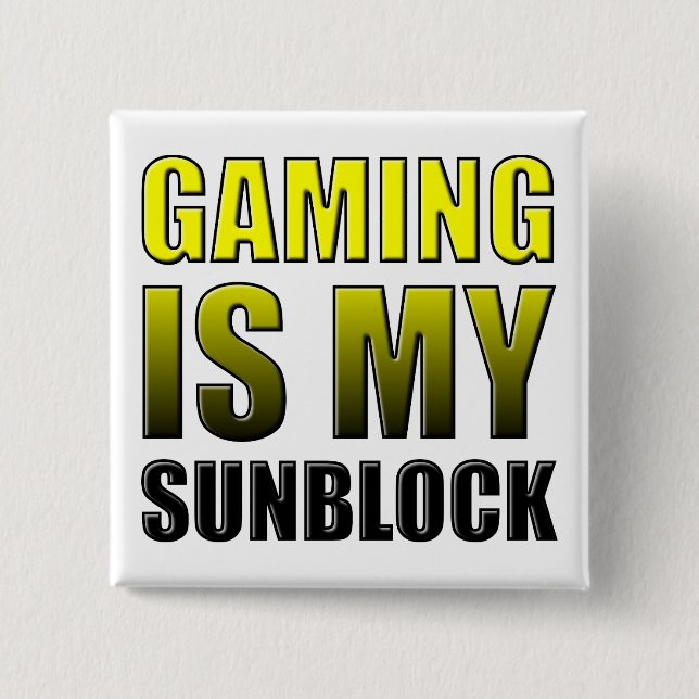 Gaming är min solkräm Rolig knapp märke pin (Framsida)