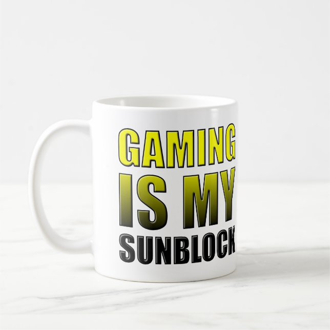 Gaming är min solkräm Rolig mugg eller resemugg (Vänster)