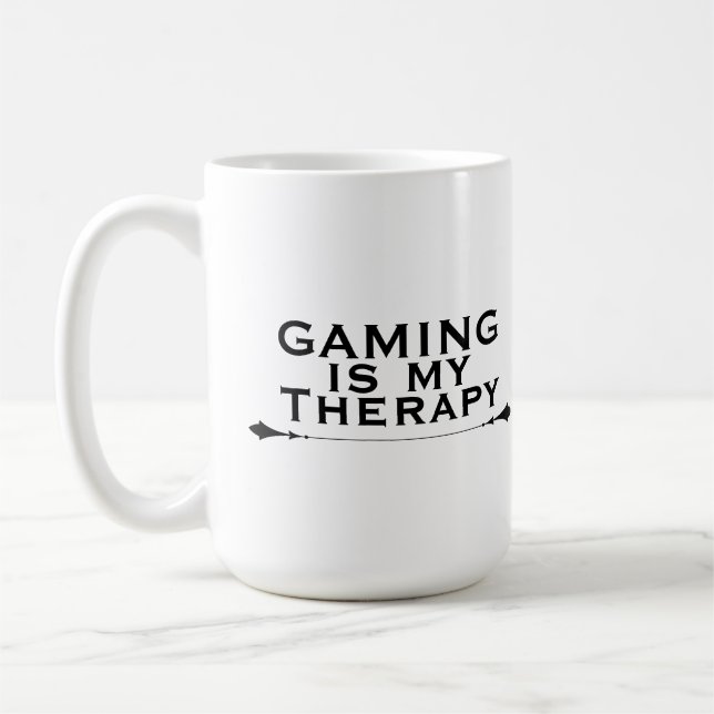 Gaming är min terapi Roligt Gamer Kaffemugg (Vänster)