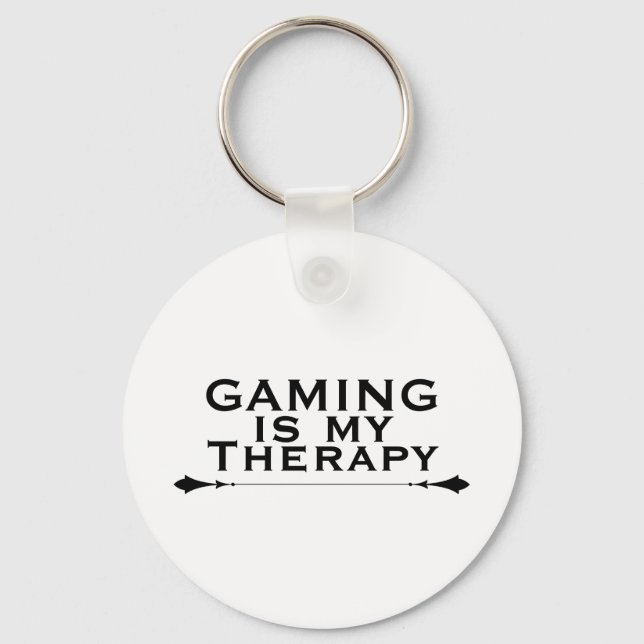Gaming är min terapi Roligt Gamer Nyckelring (Framsida)