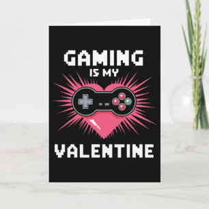 Gaming är min valentin rolig gamer män kvinna pojk kort