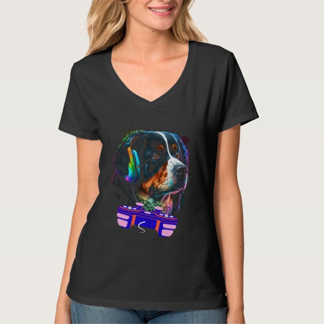 Gaming Bernese Mountain Dog Player Video Gamer  Me T Shirt (Framsida)