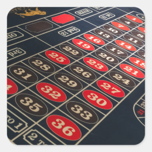 Gaming Bord Roulette Las Vegas Fyrkantigt Klistermärke