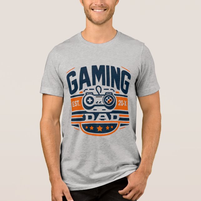 Gaming Dad Retro Badge Video Game Father Shirt T Shirt (Framsida)
