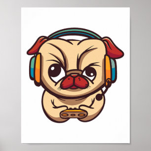 Gaming Dog Dataspel Pc Dator Videospel Poster