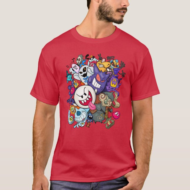 Gaming Doodle friends friend T Shirt (Framsida)
