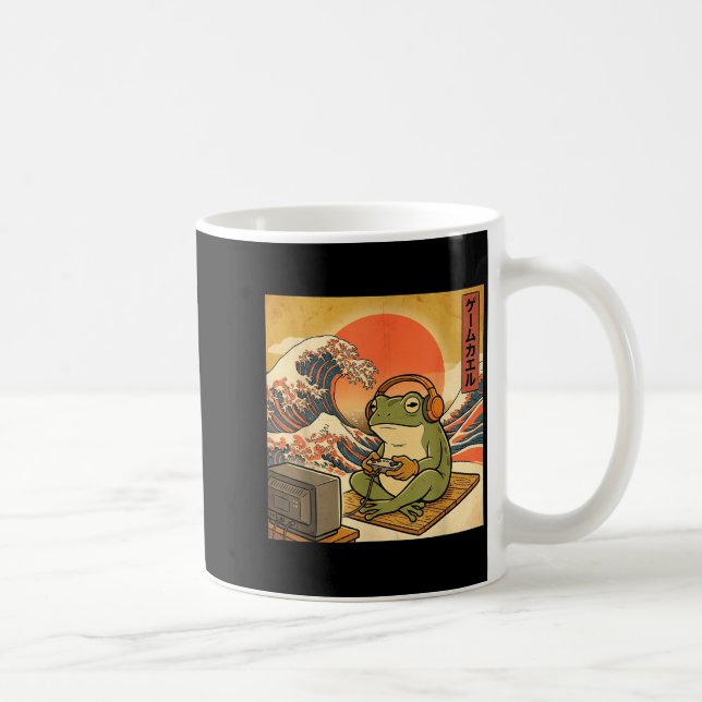 Gaming Frog Art Ukiyo-e Japanese Gamer Anime Men W Kaffemugg (Höger)