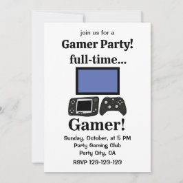 Gaming Gamer Funny Gamer Party Inbjudningar