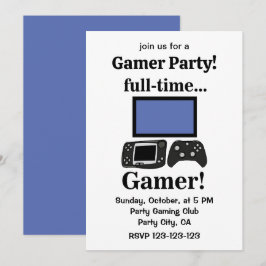 Gaming Gamer Funny Gamer Party Inbjudningar