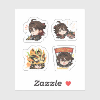 Gaming Genshin Impact 4 Pack Stickerark Extra P Klistermärken