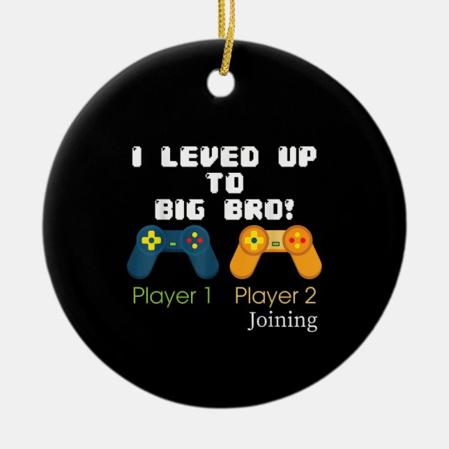 Gaming Gift i nivåindelning upp till Big Bro Broth Julgransprydnad Keramik (Framsidan)