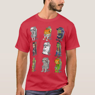 Gaming Halloween Skeleton Vampire Gamer Zombie Boy T Shirt