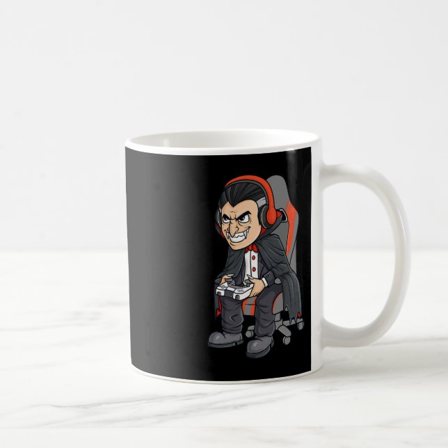 Gaming Halloween Vampire Scary Gamer Boys Kids Kaffemugg (Höger)