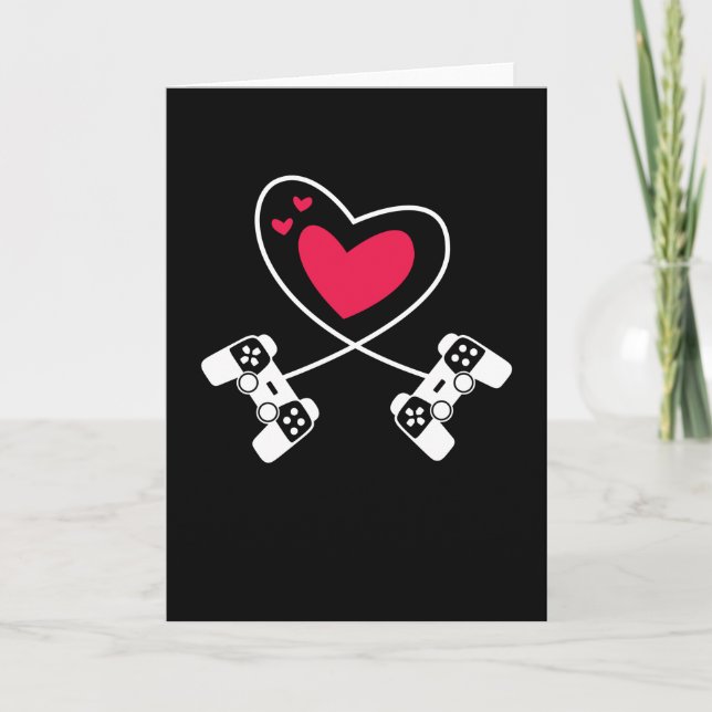 Gaming Heart Alla hjärtans dag Kärlek Gamer Kort (Framsida)