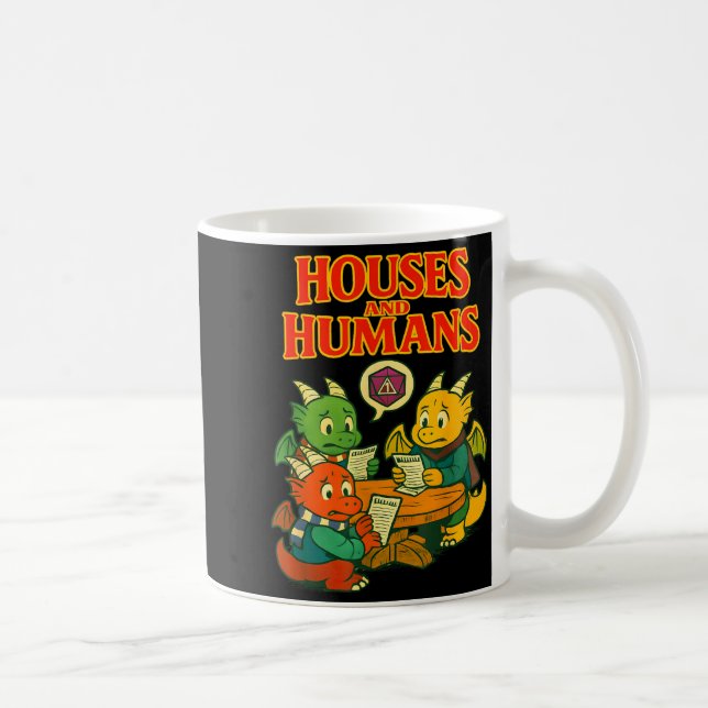Gaming Houses And Humans Funny Rpg Gamer Men Boys  Kaffemugg (Höger)