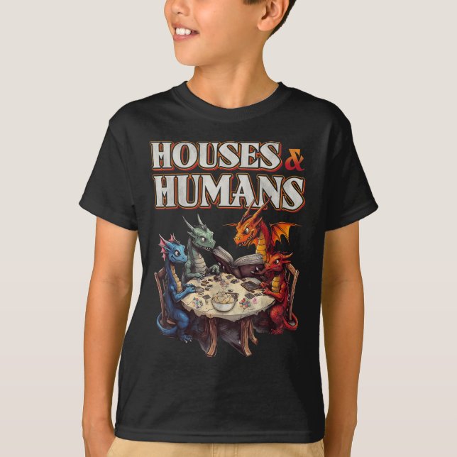 Gaming Houses Humans Funny Rpg Parody Gamer Manar  T Shirt (Framsida)