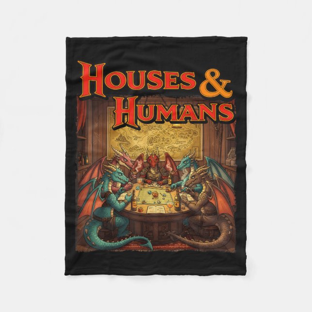 Gaming Houses Humans Funny Rpg Parody Gamer Men Bo Fleecefilt (Framsidan)