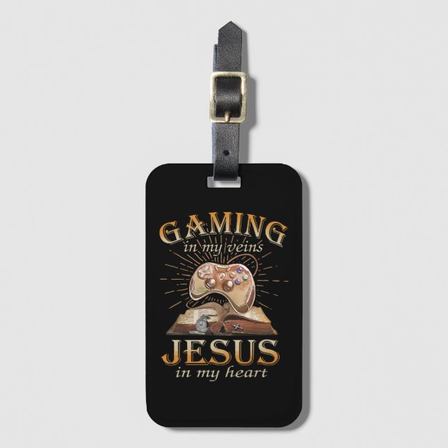 Gaming i mina ådror Jesus i mitt hjärta Bagagebricka (Framsida vertikal)