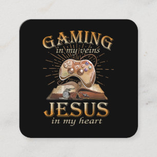 Gaming i mina ådror Jesus i mitt hjärta Fyrkantigt Visitkort