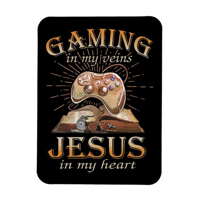 Gaming i mina ådror Jesus i mitt hjärta Magnet (Vertikal)