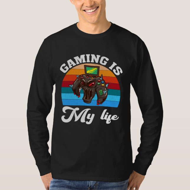 Gaming Is My Life  Video Gaming   2 T Shirt (Framsida)
