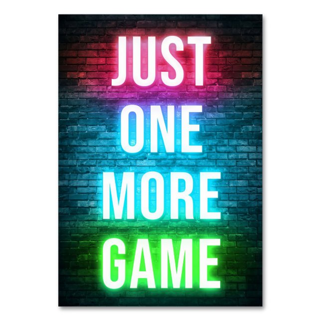 Gaming Just One More Games Bordsnummer (Framsidan)