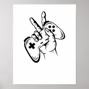 Gaming Konsole spielen mit-styrenhet Poster
