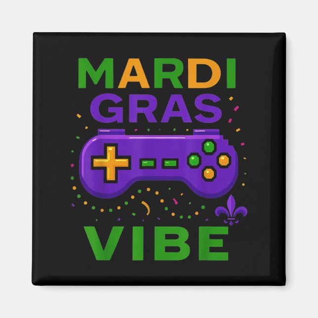 Gaming Mardi Gras-vibe Retro-spelkontroll Magnet (Framsidan)