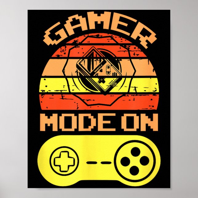 Gaming Mode On Funny Game Quotes Gift For Players  Poster (Framsidan)