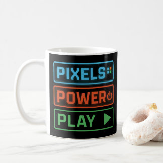 Gaming Mug – Pixels Power Play Neon Coffee Cup Kaffemugg