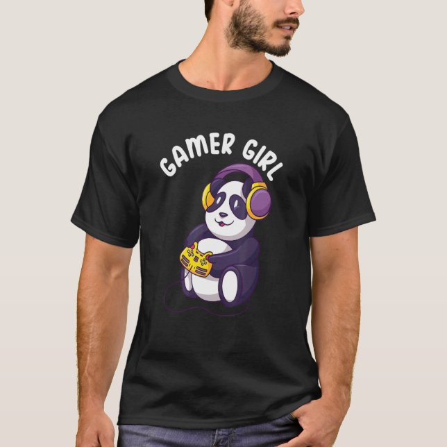 Gaming Panda Video Game Player Computer PC Panda   T Shirt (Framsida)