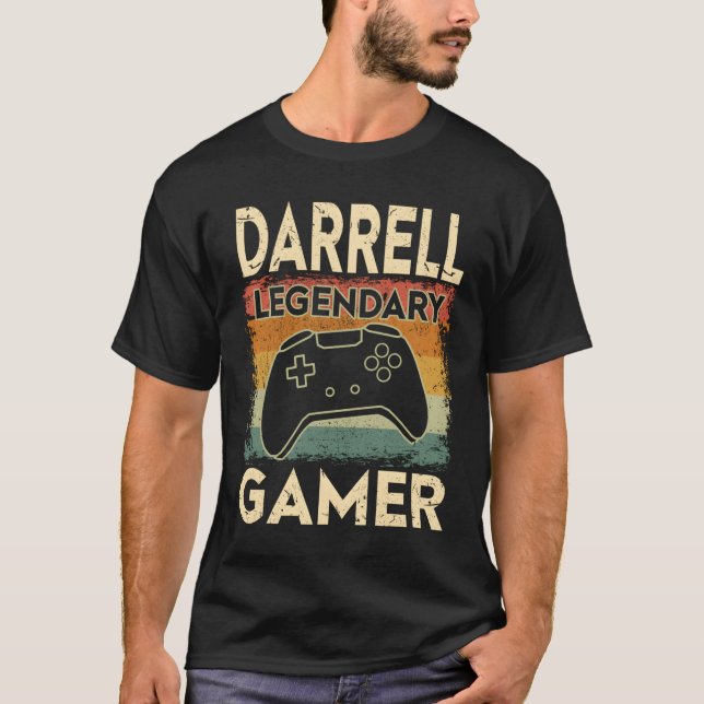 Gaming Personalized Name Darrell Legendary Gamer T Shirt (Framsida)