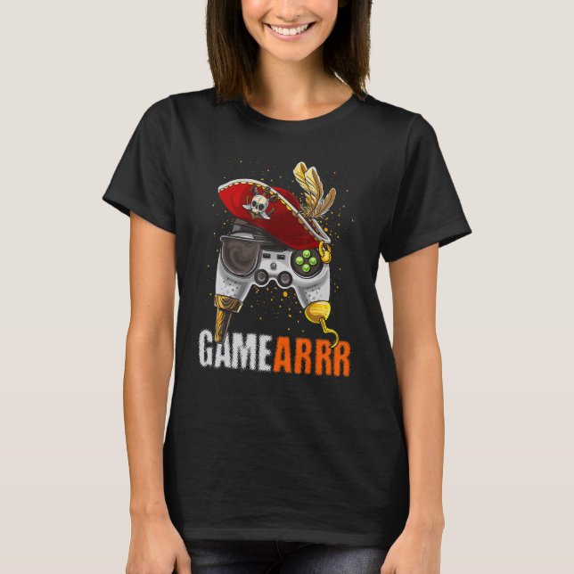 Gaming Pirate Hat controller Video Game Controller T Shirt (Framsida)