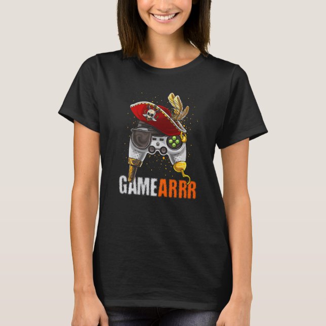 Gaming Pirate Hat controller Video Game Controller T Shirt (Framsida)