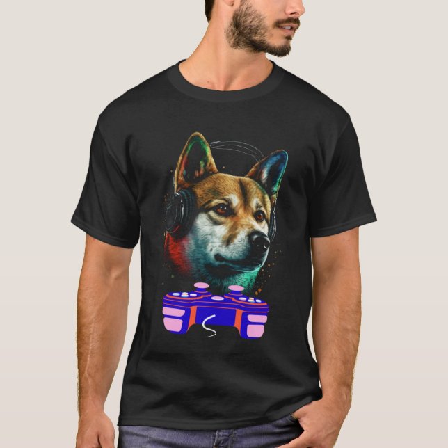 Gaming Shiba Inu Dog Player Animal Video Gamer  Me T Shirt (Framsida)