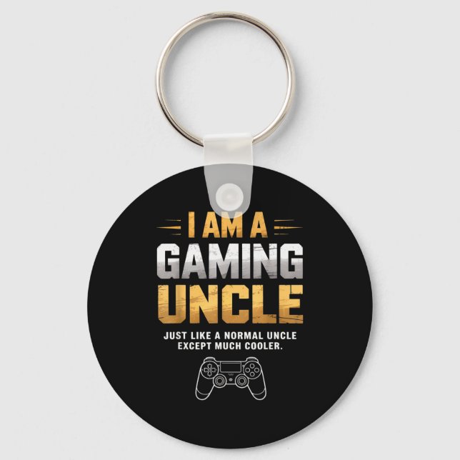 Gaming Uncle Cooler Than Normal Uncle For Mens Boy Nyckelring (Framsida)