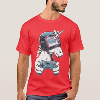 Gaming Unicorn with Controller Gift Idea girl boy T Shirt