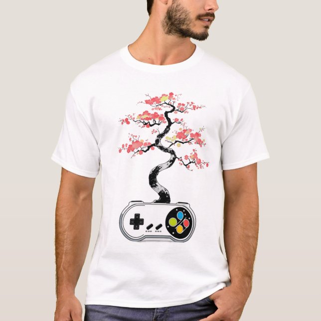 Gaming Zen - Bonsai Tree Controller T Shirt (Framsida)