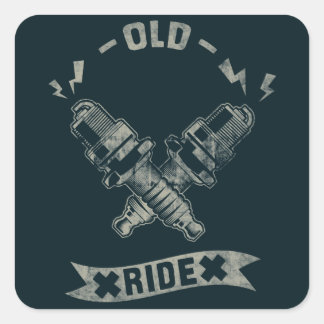 Gamla ådetikett fyrkantigt klistermärke