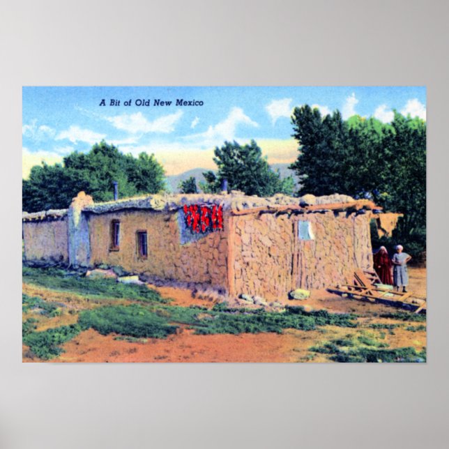 Gamla Adobe House New mexico Poster (Framsidan)