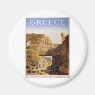 Gamla Advert Greece Mycenae Grind i Lionesses Magnet