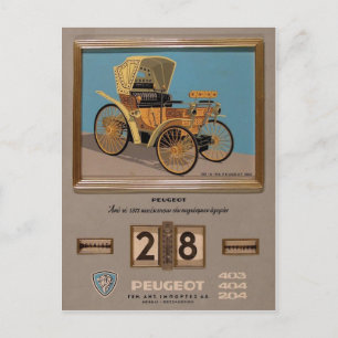 Gamla Advert Greece Peugeot Vykort