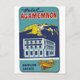 Gamla Advert Nafplio Greece Hotel Agamemnon Vykort