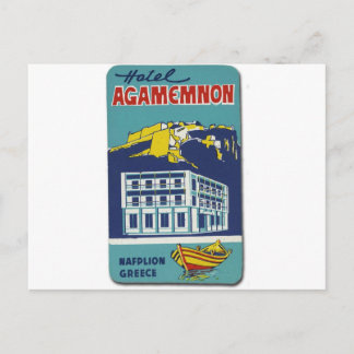 Gamla Advert Nafplio Greece Hotel Agamemnon Vykort