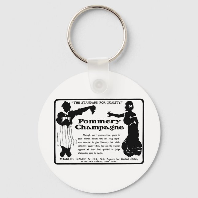 Gamla Advert Pommery Champagne Nyckelring (Framsida)