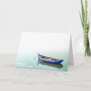 Gamla Aiola-båten. Smårowboat i Seixal Bay. Tack Kort