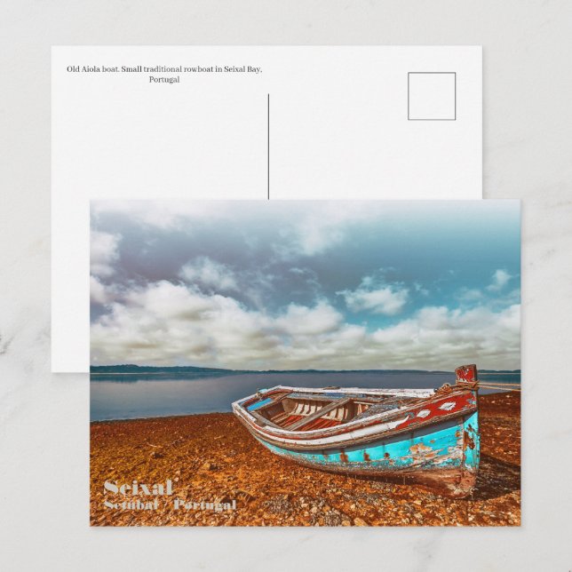 Gamla Aiola. Portugisiska traditionella båtar på s Vykort (Fram/baksida)