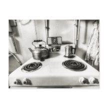 Gamla aktier med Tea Kettle Antique Stovetop